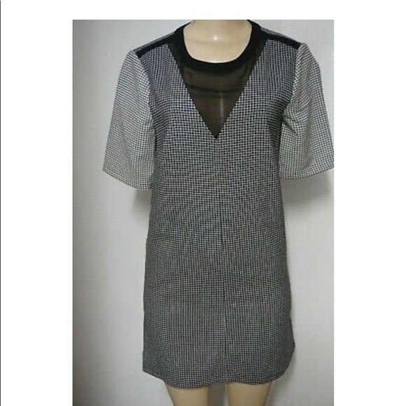 BCBGENERATION BLACK & WHITE WINDOW PANE DRESS - Picture 5 of 11